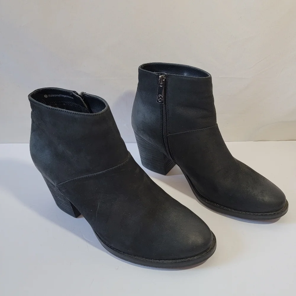 Blondo Nelly Waterproof Bootie Women Sz 8M Black Suede Leather Grunge Whimsigoth